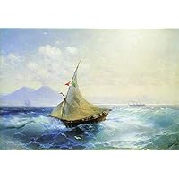 Amazon.co.jp: 12 枚の絵画 荒海 1844 年の波 海景 帆船 イワン